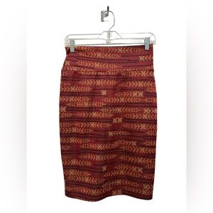 VGUC LulaRoe Pencil Skirt Aztec Pattern Size Small
